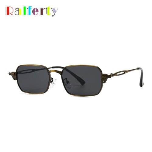 Ralferty Vintage Mens Sunglasses Male Steampunk Goggles Designer Square Sun Glasses For Men Women Metal Frame 2021 Oculos