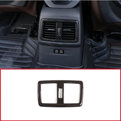 Carbon Fiber Style ABS Rear Row Air Conditioning Vent Frame Trim For BMW X1 F48 2016-2019 Accessories