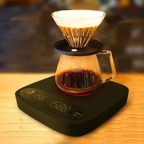 2kg 0.1g Household Kitchen Scale with Timer USB Charging Food Coffee Scale Electronic Scales Weighing Balance Baking Libra