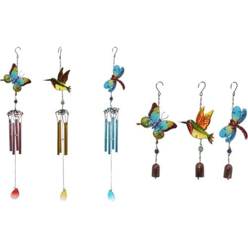 Wind Chimes Dragonfly Butterfly Hummingbird Hanging Ornaments Aeolian Bell Windchime Outdoor Garden Home Decoration
