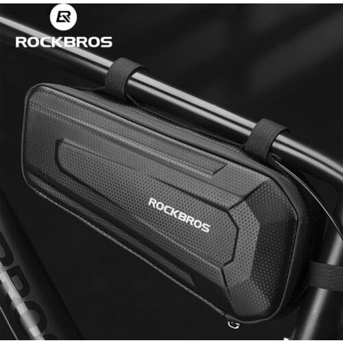 ROCKBROS MTB Road Bicycle Bag Carbon Pattern Hard Shell Bike Bags Waterproof Top Tube Bag Large Capacity Cycling Saddle Bag