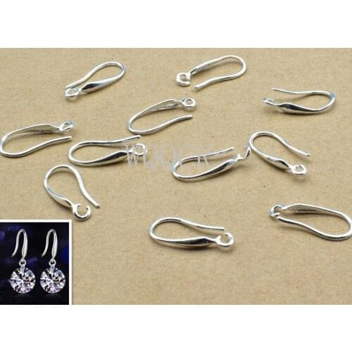 20PCS Fine Jewellery Components Genuine 925 Sterling Silver Handmade Beadings Findings Earring Hooks Leverback Earwire Fittings