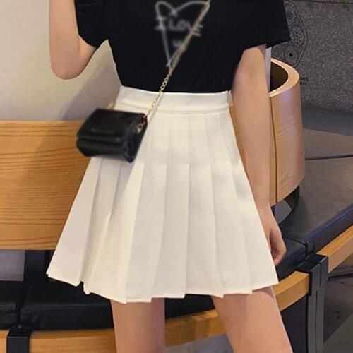 2021 Womens Pleated Skirt New Anti-Glare Thin College Style Kilt Summer Fashion Student Ladies Skirt