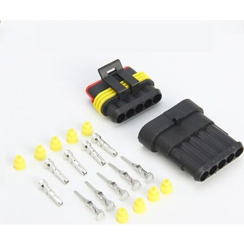 1/5 Sets Waterproof Connector Plug Crimping Pliers 1/2/3/4/5/6 Pins IP68 12A Seal Automotive Electrical Wire Terminal For Car