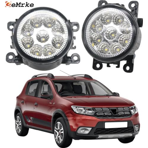 2PCS Car Styling 9-Pieces LED Fog Light Lamp for Dacia Sandero Stepway /Sandero 2017 2018 2019 H11 12V Halogen Fog Lights DRL