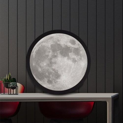 20/25cm Moon Mirror Lamp Round Moonlight Wall Decor Bedside Lamp Bedroom Home Room 3D Wall Decoration Makeup Mirror Night Light
