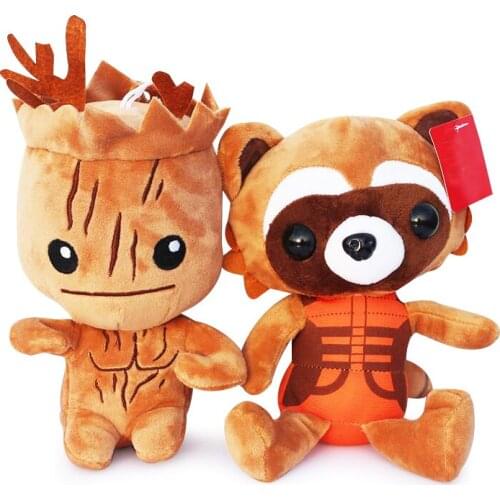 20cm Guardians Galaxy Tree Man People & Rocket Raccoon Stuffed Dolls Plush Toys Soft Doll For Children Gifts