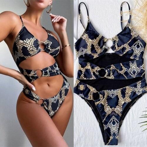 2021 European and American Printing Sexy One Piece Swimsuit Beach Sexy One - Piece Swimsuit Bikini Women