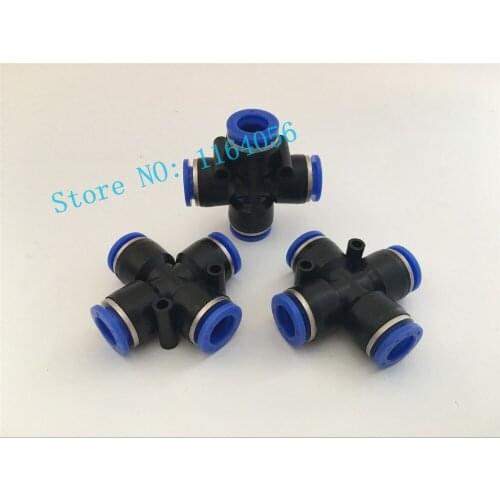 5pcs Tube OD 12mm equal Cross 4 way push in for Pneumatic Quick Connector