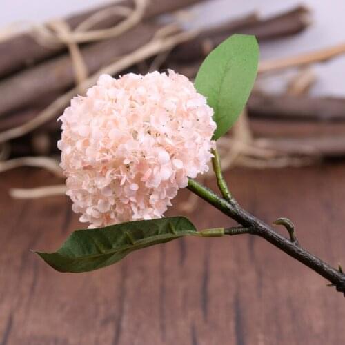 5Pcs Single-head Snowball Simulation Hydrangea Artificial Flowers Snowball Flower Arrangement Accessories Wedding Decor Bouquet