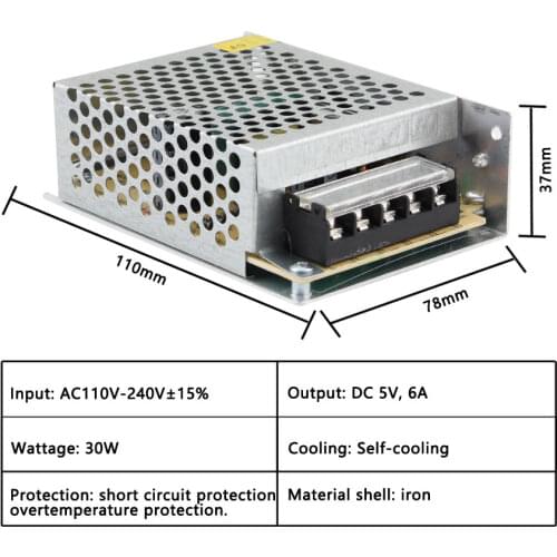 AC DC 110V 220V TO 5V Power Supply Adapter 5V 2A 3A 5A 10A 20A 30A 5V Power Supply 220V To 5 V Volt Alimentation Led Driver