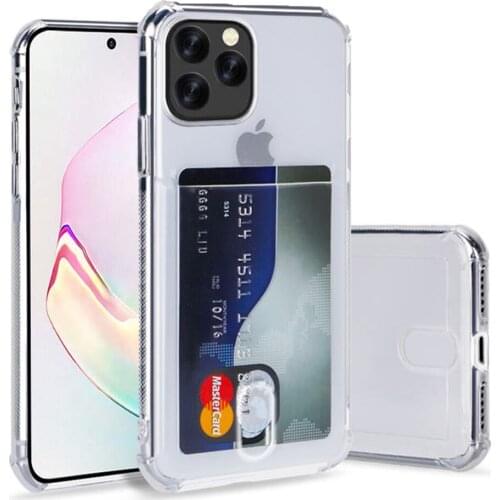 OSEVPORF Phone Back Slot Card Wallet Case For iPhone 11 Pro XS XR X Max SE 2 2020 Luxury Silicone Case For iPhone 7 8 6 6s Plus