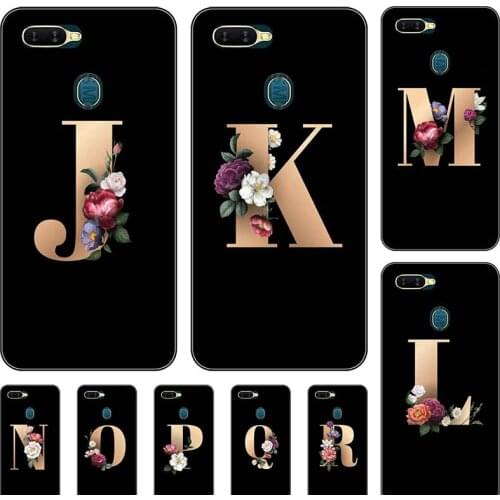 For OPPO AX7 A7 2018 A5S OPPO A12 6.2" Case Funny Custom Name Letter Couple Cover Fashion Black TPU Soft Phone Coque