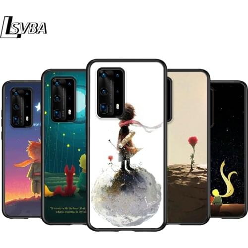 Black Cover Art Little Prince for Huawei P40 P30 P20 P10 P9 P8 Pro Lite 4G 5G 2019 2017 Plus Mini Phone Case