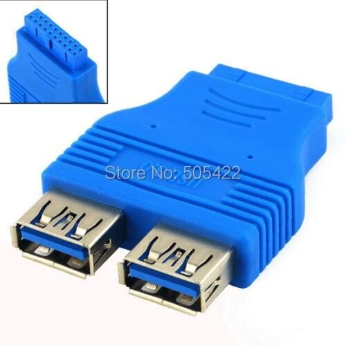DHL OR FEDEX Shipping Motherboard 20 Pin Header Female to Dual USB 3.0 Type A Female Adapter Connector 200pcs/lot