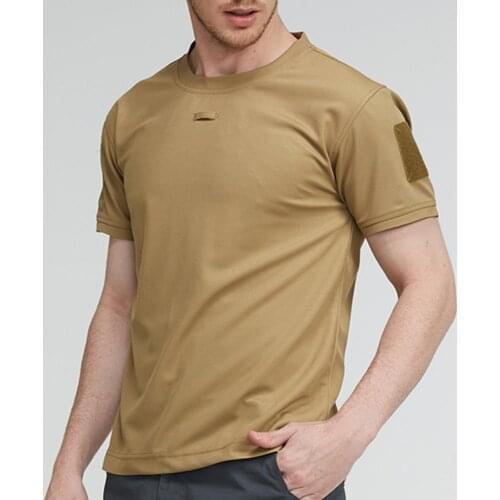 Summer Unisex T-shirt Solid Color Quick Drying Military Short Sleeve O Neck Blouse Top for Training