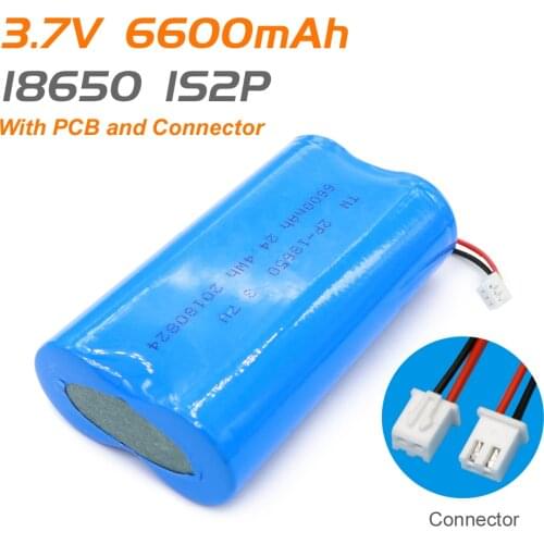 18650 Lithium Batteries 6600mah 1s2p 3.7v 18650 Li-ion Rechargeable Battery with Wires And JST -XH 2Pconnector ebike battery