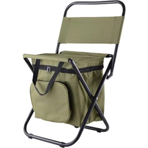 Multifunctional Outdoor Folding Stool Portable Ice Bag Stool with Insulation Bag Fishing Stool Beach Chair Lightweight Stool