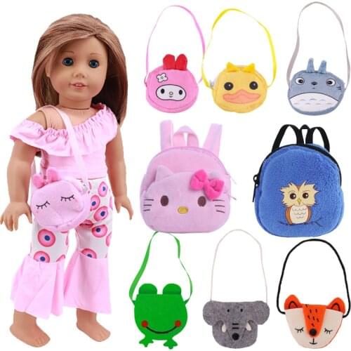 Fashion Bags Cute Animals Backpack Diagonal Bags For 18 Inch American & 43 Cm New Born Baby Doll Clothes OG Girl Doll Toys