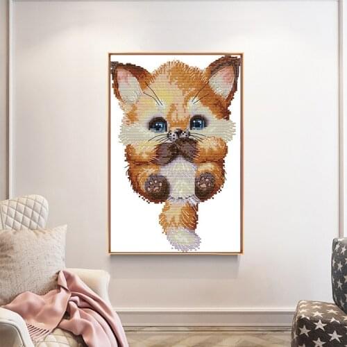 Lovely Fox Chinese Cross Stitch Kit 14ct 11ct Count Printed Canvas Needlework Embroidery Set DIY Handmade Home Decor DA414