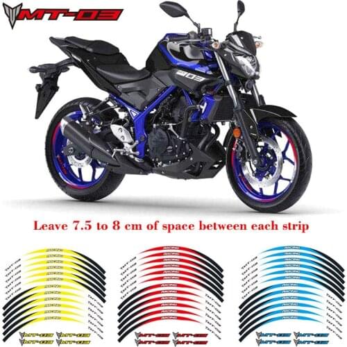 Motorcycles wheel stickers Reflective Rim moto Stripe Tape 17inch Reflective sticker For YAMAHA MT-03