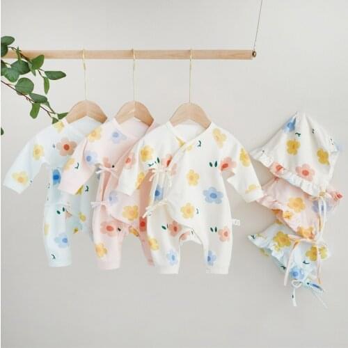 Newborn Cotton Clothes For Girls 2021 Spring And Autumn Baby Boys Romper 0-6m Long Sleeve Home Clothing Toddler Jumpsuit Outfits