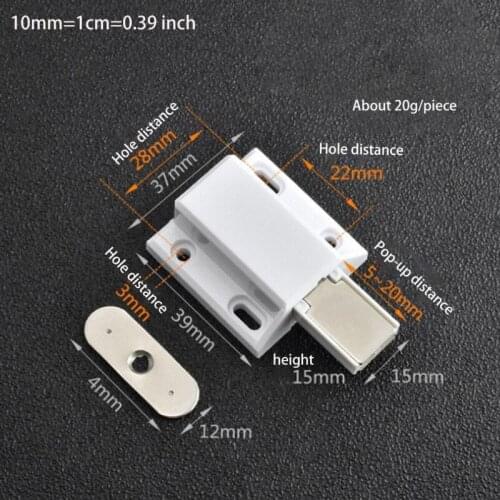 37MB Plastic Cabinet Push Open Outside Door Invisible Door Touch Bead for Wardrobe Kitchen Cupboard Closet Door in Bedroom