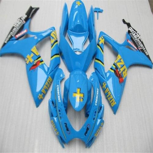 Nn-GSXR 600 750 GSXR600 GSXR750 2006 2007 light glossy blue/glossy black Plastic fairing for Suzuki