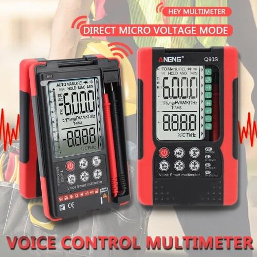 Professional Digital Multimeter Smart Voice Control Multifunction Tester Auto Range 6000 Counts True RMS