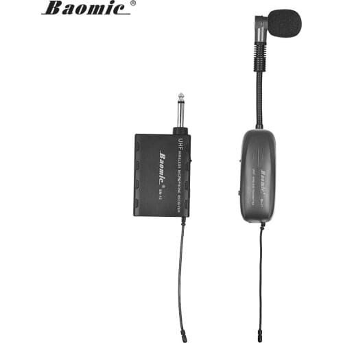 Baomic 12/V2 Professional UHF Wireless Instrument Microphone System Receiver & Transmitter 16 Channels