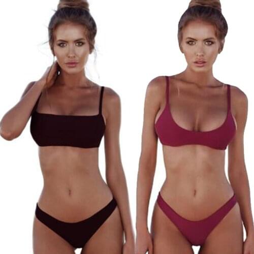 Sexy Bikinis Set Women Swimsuit 2021 Summer Beach Wear Push Up Swimwear Female Bikini Set Halter Top Bathing Suits Swim C1810