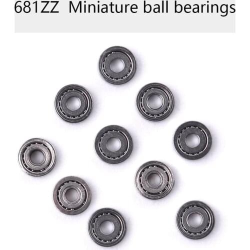 100Pcs 681ZZ Ball Bearings 1x3x1mm Miniature Deep Groove Bearing for Skateboard Wheels Model Toys for Hardware Accessories
