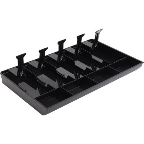 Ultralight 5 Grids Money Cash Coin Register Insert Tray Replacement Cashier Drawer Storage Cash Register Tray Box Classify Store