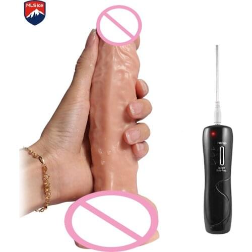Mlsice 19.5CM 6 Speed Waterproof fleshcolor Rotating Vibrator dildo Sex toys for woman Real rubber roselex dildo Adult Sex