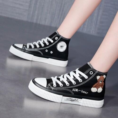 Women Canvas Shoes Women Fashion Summer Casual Sneakers Student Casual Shoes High Top Woman Vulcanize Shoes Lace Autumn