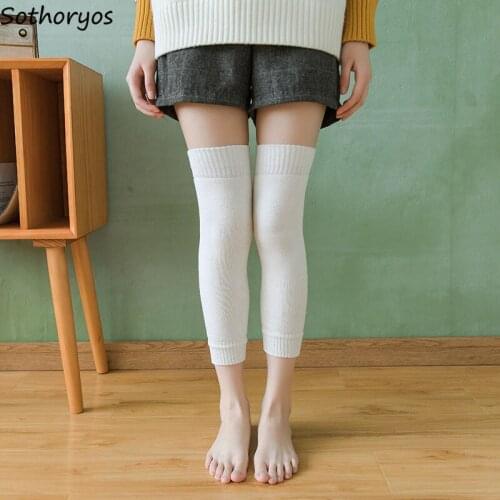 Women Solid Leg Warmers Plus Velvet Soft Colorful Foot Cover Chic Winter Daily Leisure Trendy High Quality Females Socks Unisex