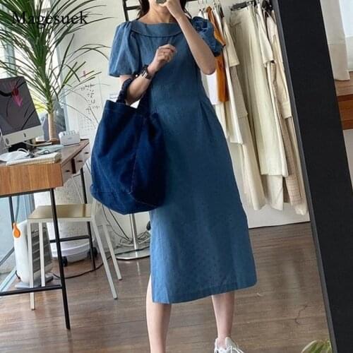 2021 Cotton Polka Dot Turn Down Collar Dress Chic Summer Women Long Dress for Women Elegant Solid High Waist Dress Vestido 14531