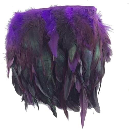1-2yards Rooster purple Feathers Trims Fringe diy Pheasant decoration feathers for jewelry making pluma needlework skirt clothes