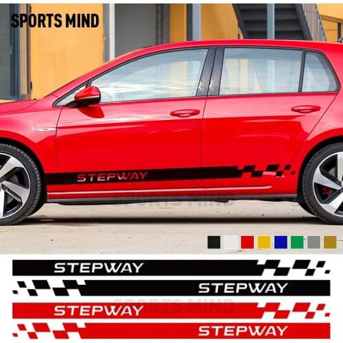1 Pair Vinyl Door Side Stripe Car Stickers Decals For Renault Sandero Dacia Duster Logan Lodgy Dokker Stepway Accessories