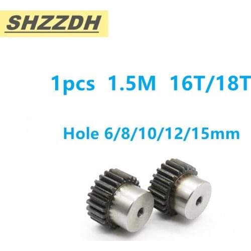 1pcs 1.5 modular belt gear 16/18 tooth inner hole 6/8/10/12/15mm 1.5 mold gear spur gear material carbon steel 45 steel