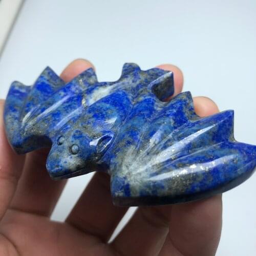 1PCS For Decoration Crystal Craft Natural Lapis Lazuli Crystal Carving Bat