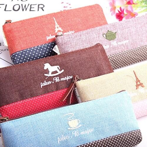 1PC Vintage pencil bags Big storage canvas pen & pencils bag Office accessories School stationery escolar supplies (ss-1542)