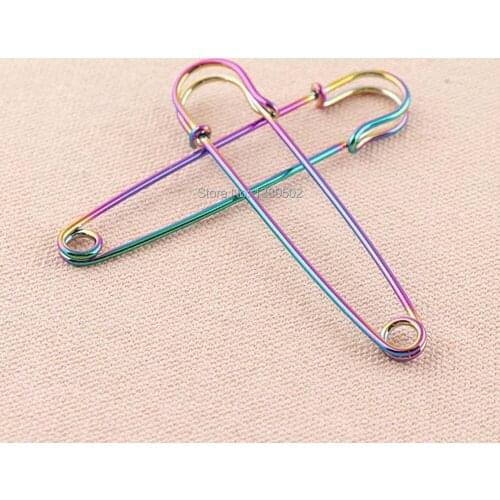 10pcs/lot 3inch rainbow Fashion large size colorful brooch pin Safety Pins decoration for women