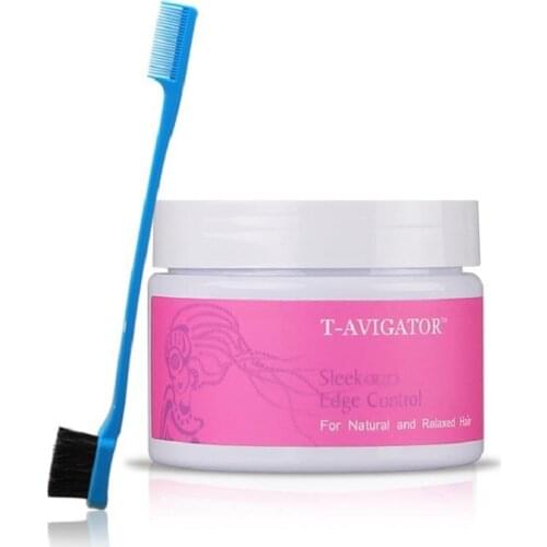 100g Men Female Hair Wax Cream Edge Control Hair Styling Cream Broken Hair Finishing Anti-Frizz Hair Fixative With Free Brush