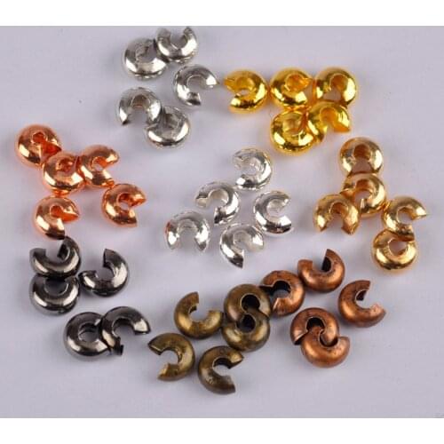 1000Pcs C-Shaped Crimp Beads End Caps Cord String End Beads Positioning Clips Beads Jewelry Making Supplies