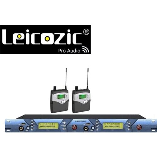 Leicozic BK5102 IEM 2 channels wireless in ear monitoring system 2 receivers Wireless Monitoring System with USB 150m IEM System