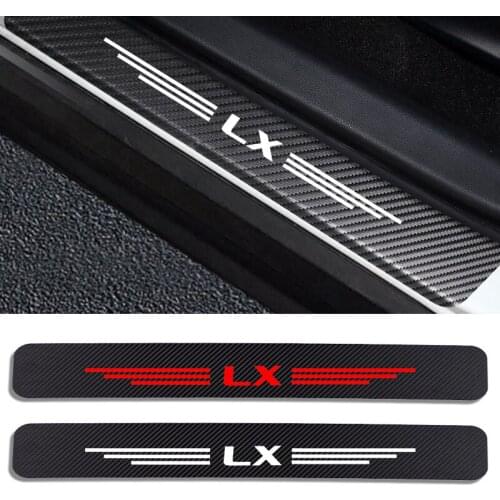 4PCS Auto Stickers Door Threshold Vinyl Protector For Lexus LX Car Door Sill Scuff Plate Guard Carbon Fiber Decor Accessories