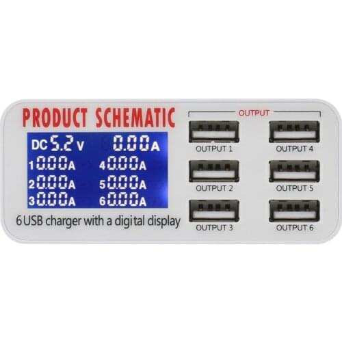 6 Port Multi USB Fast Charger Station For Mobile Phone IPhone X 11 Samsung Quick Charge