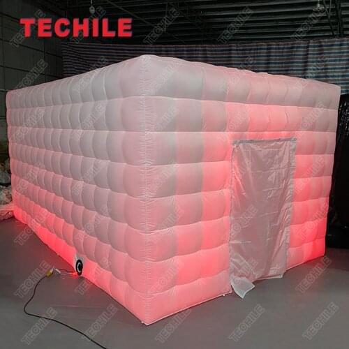 6x4m outdoor white large inflatable wedding party tent with LED lights N movable doors