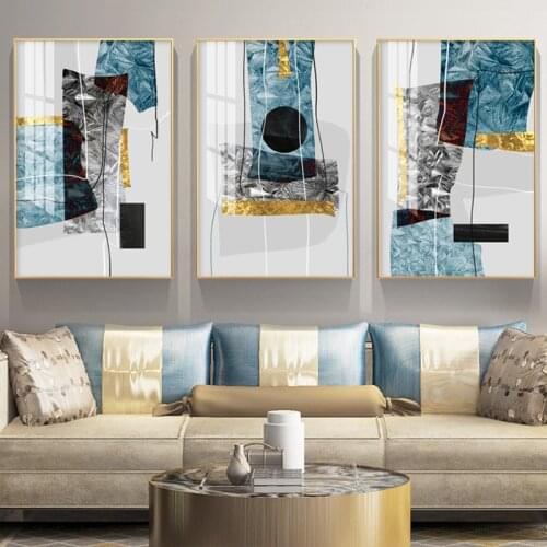 Abstract Posters Nordic Golden geometry Marble Canvas Prints Wall Art Posters And Prints Wall Pictures For Living Room Unframed